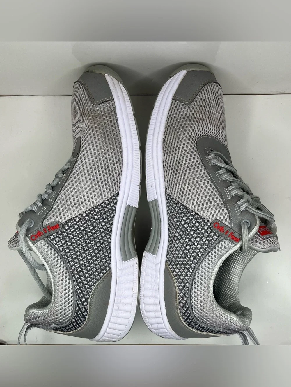 Orthofeet Edgewater 618 Grey Mesh Athletic Comfort Walking Sneakers Mens 12 D